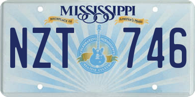 MS license plate NZT746