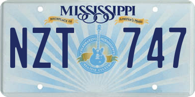 MS license plate NZT747