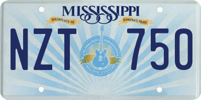 MS license plate NZT750