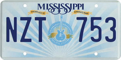 MS license plate NZT753