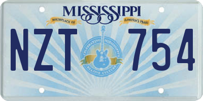 MS license plate NZT754