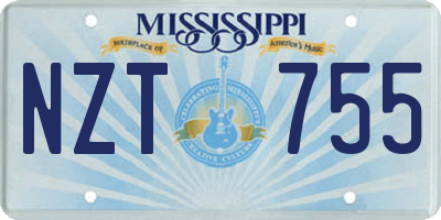 MS license plate NZT755