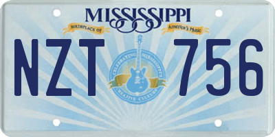 MS license plate NZT756