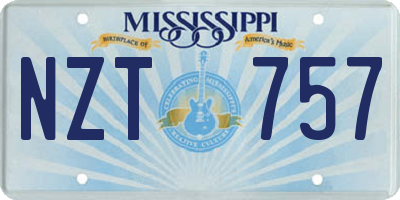 MS license plate NZT757