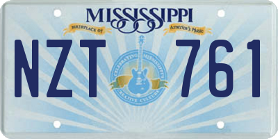 MS license plate NZT761