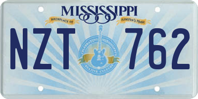 MS license plate NZT762