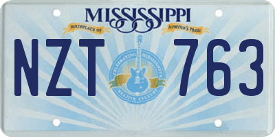 MS license plate NZT763