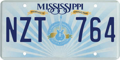 MS license plate NZT764
