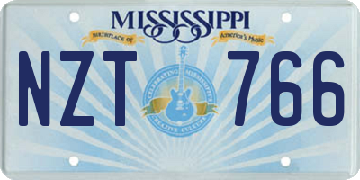MS license plate NZT766