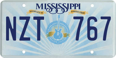 MS license plate NZT767