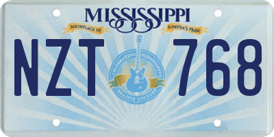 MS license plate NZT768