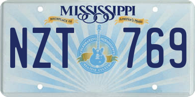 MS license plate NZT769