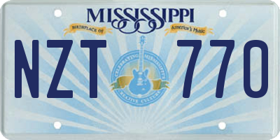 MS license plate NZT770