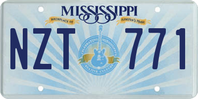 MS license plate NZT771