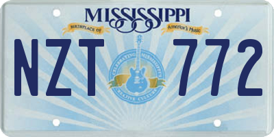 MS license plate NZT772