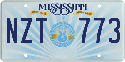 MS license plate NZT773