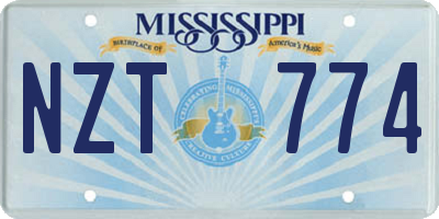 MS license plate NZT774