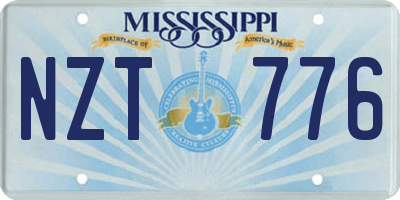 MS license plate NZT776