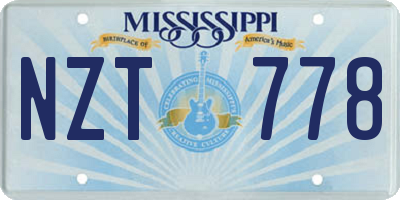MS license plate NZT778