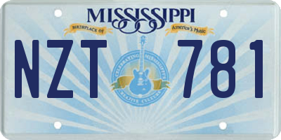 MS license plate NZT781