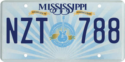 MS license plate NZT788