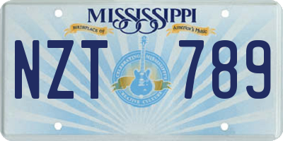 MS license plate NZT789
