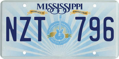 MS license plate NZT796