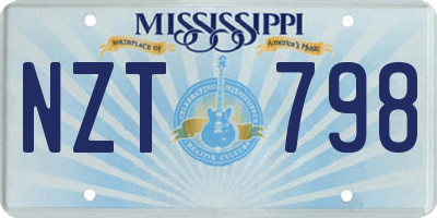 MS license plate NZT798