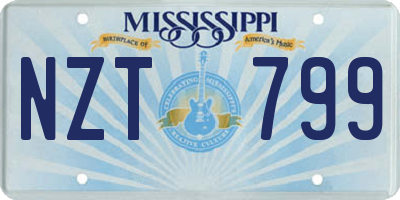 MS license plate NZT799