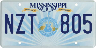 MS license plate NZT805