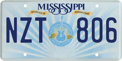 MS license plate NZT806