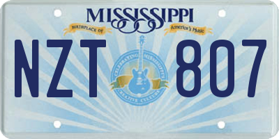 MS license plate NZT807