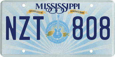 MS license plate NZT808