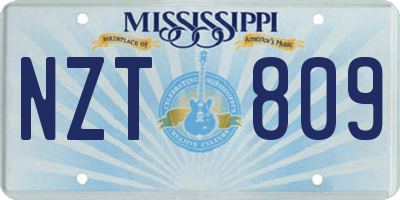 MS license plate NZT809