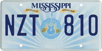 MS license plate NZT810