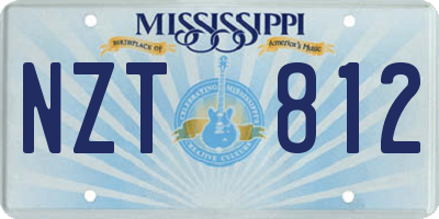 MS license plate NZT812