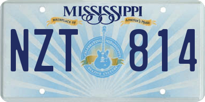 MS license plate NZT814