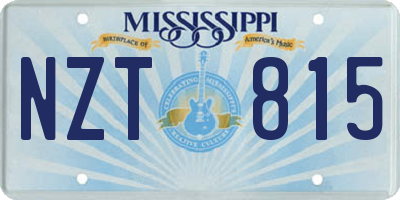 MS license plate NZT815