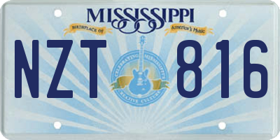 MS license plate NZT816