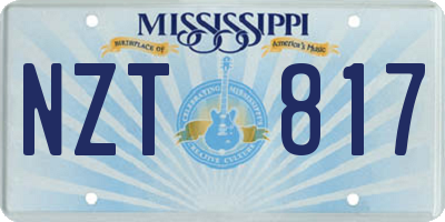 MS license plate NZT817