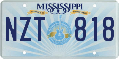 MS license plate NZT818