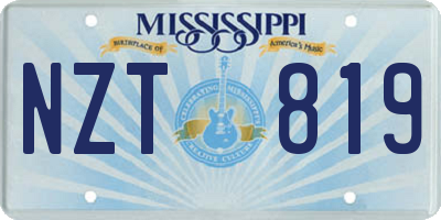 MS license plate NZT819