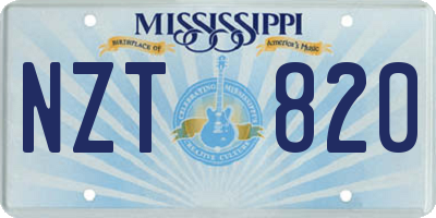 MS license plate NZT820