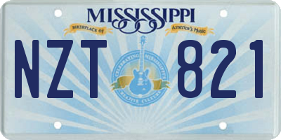MS license plate NZT821