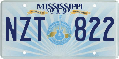 MS license plate NZT822