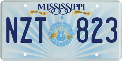 MS license plate NZT823