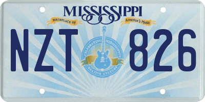 MS license plate NZT826