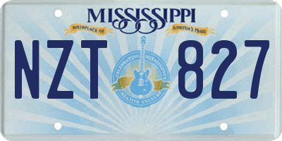 MS license plate NZT827