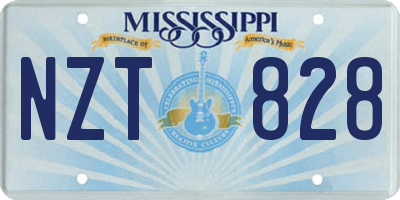 MS license plate NZT828