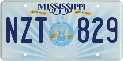 MS license plate NZT829